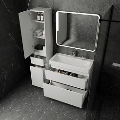 Style Line Тумба с раковиной напольная Атлантика 90, Люкс антискрейч, PLUS – фотография-13